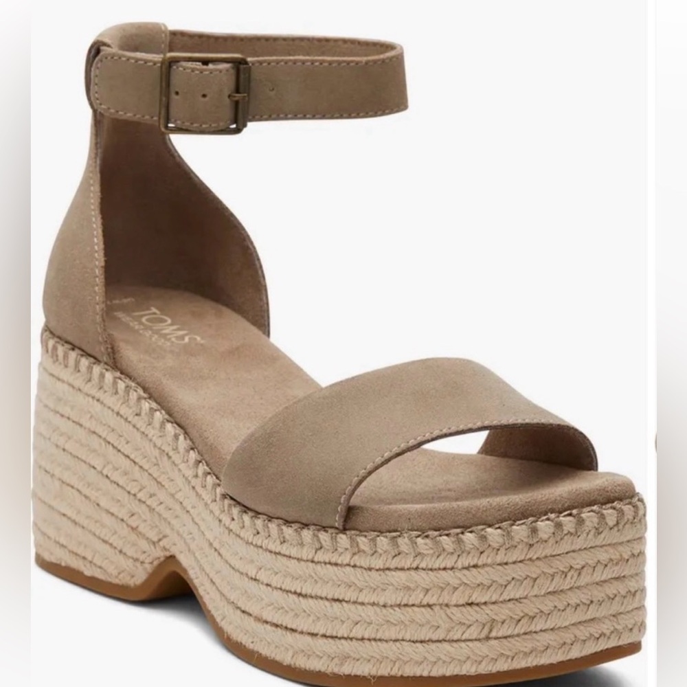 NWT Toms Brown Laila Suede Ankle Wrap Wedge Sandals Sz 12
Spring Summer Vacation